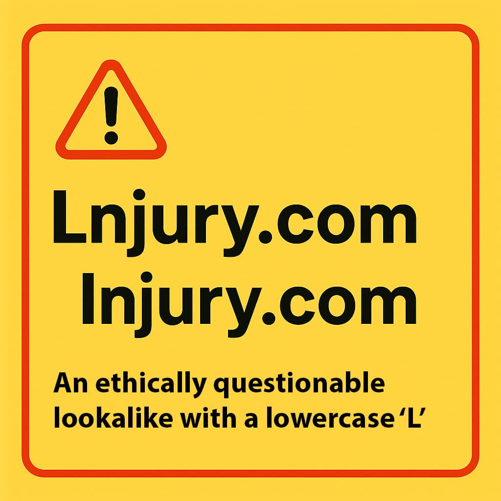 Lnjury.com expose - an ethically questionable lookalike to Injury.com