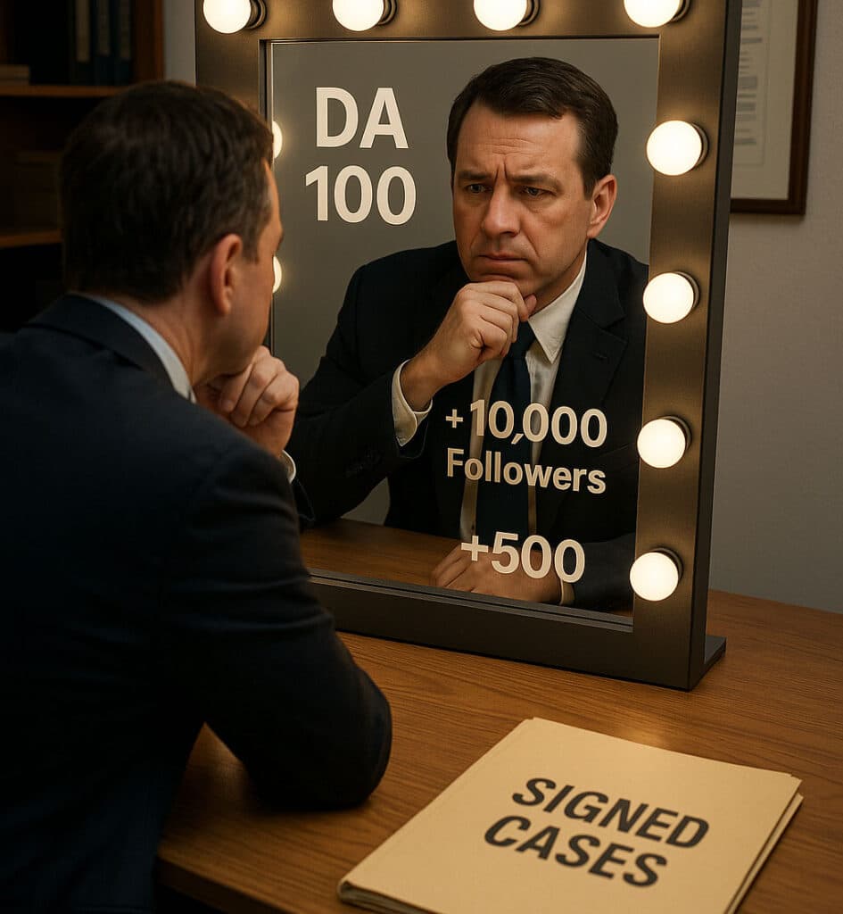 Lawyer sad because all of his perfect vanity metrics aren't getting him more cases.